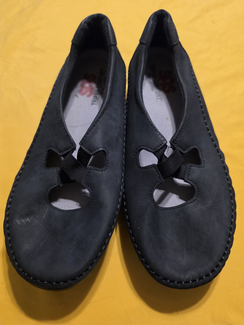 SAS Black Women's Slip-On Loafers with Cutout Detail